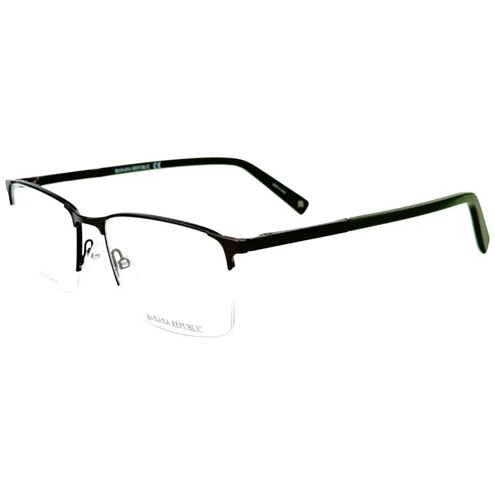 Banana Republic BR109 Mens Semi Rimless Eyeglass Frame FRE Matte Gray 55-18